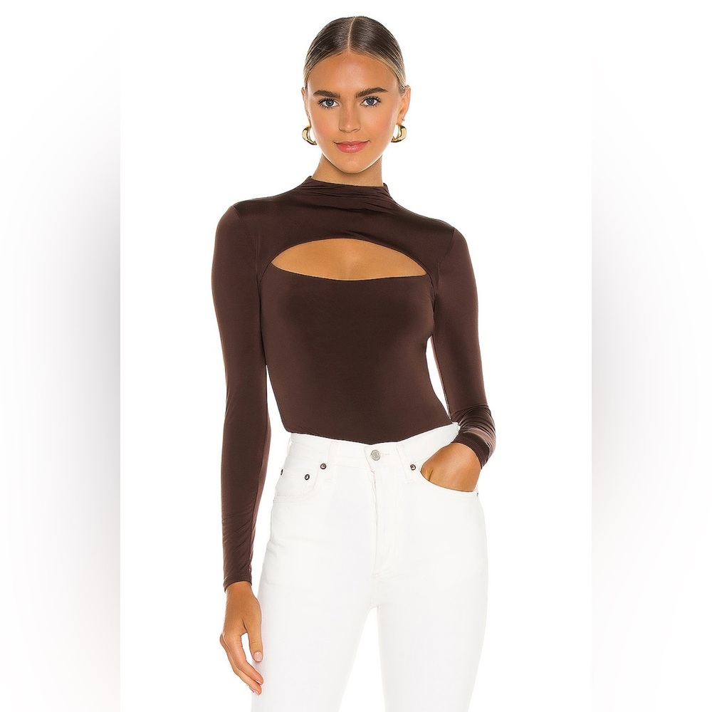 Lovers + Friends Chocolate Cutout Bodysuit